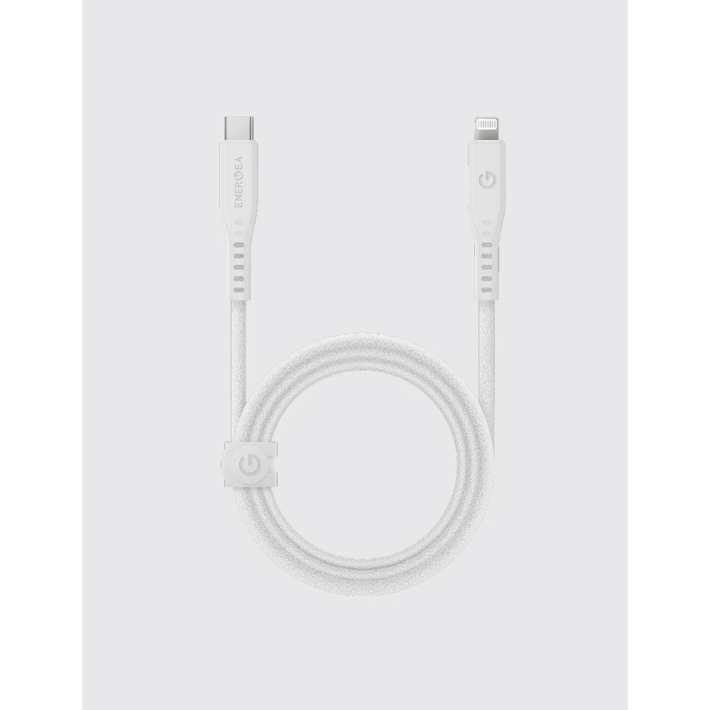 Energea Flow C94 USB-C apa - Lightning apa 2.0 Adat és töltő kábel 1.5m - Fehér (CBL-FLCL-WHT150M)