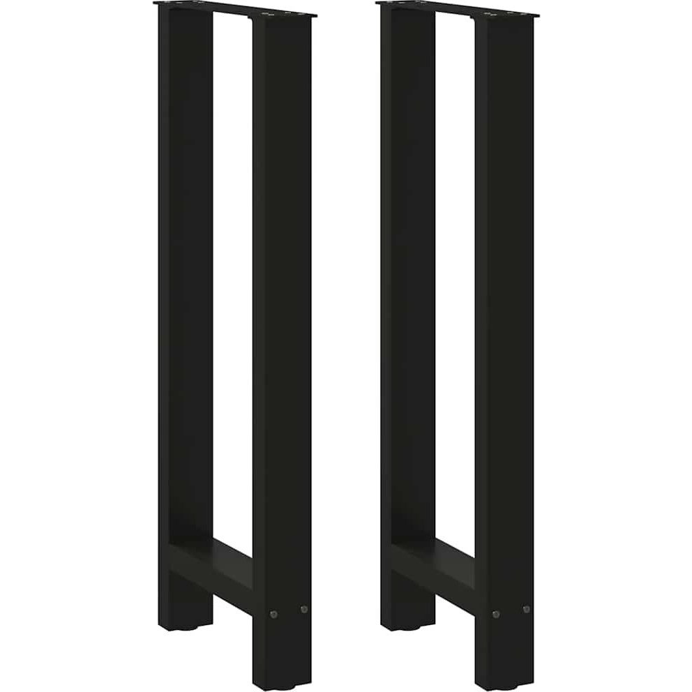 2 db fekete acél dohányzóasztal lábak 50x(100-101) cm (4013340)