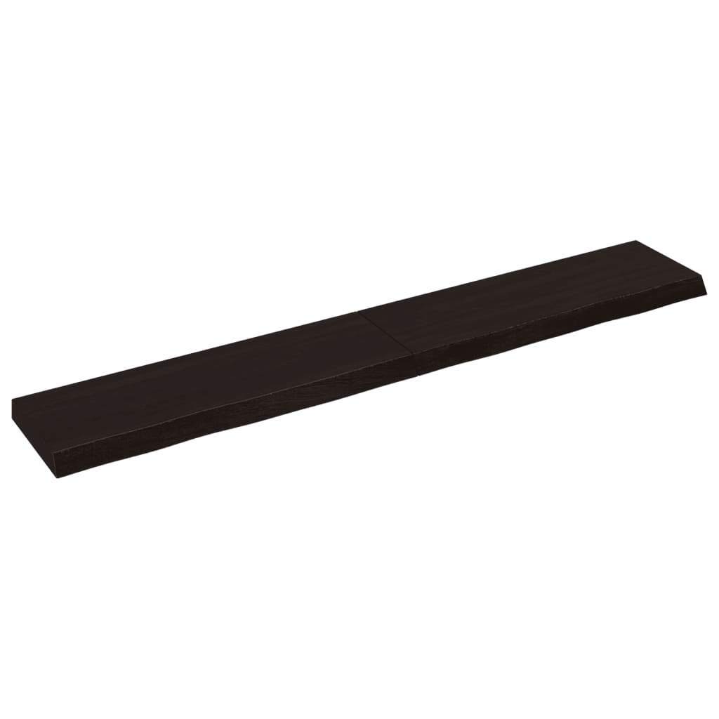 sötétbarna kezelt tömör tölgyfa fali polc 180 x 30 x (2-6) cm (363837)