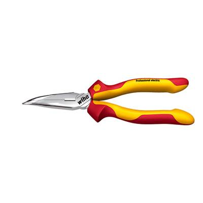 Wiha VDE laposfogó félgömbölyű csőrrel, vágóéllel, hajlított, 200 mm,  Professional electric (26729)