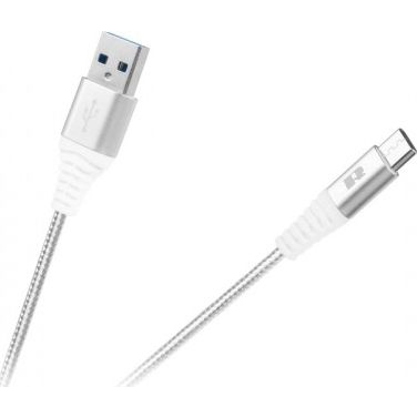 USB kabel REBEL 2.0 M.- tip C. M., bele barve, 1m