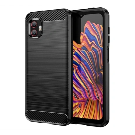 Gigapack szilikon tok szálcsiszolt karbon minta Samsung Galaxy Xcover6 Pro fekete