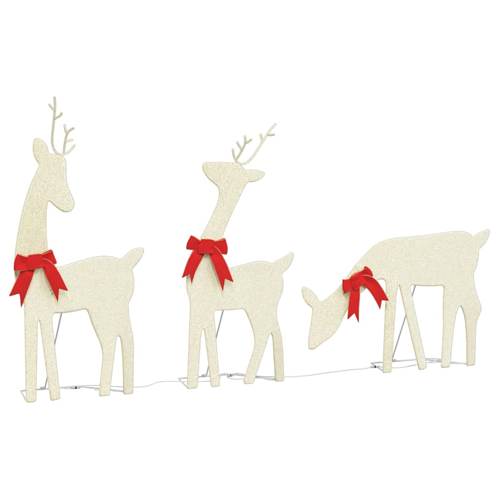 3 db meleg fehér rénszarvas karácsonyi dísz 90 LED (4019500)