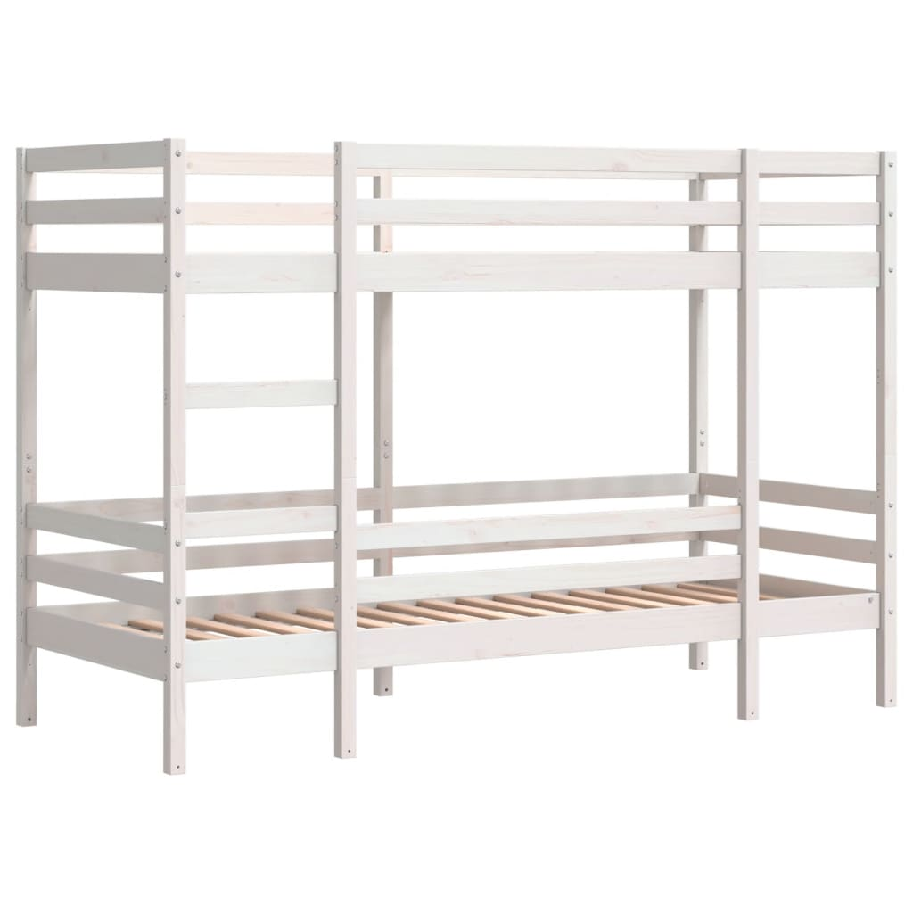 fehér tömör fenyőfa emeletes ágy 75x190 cm (3284225)