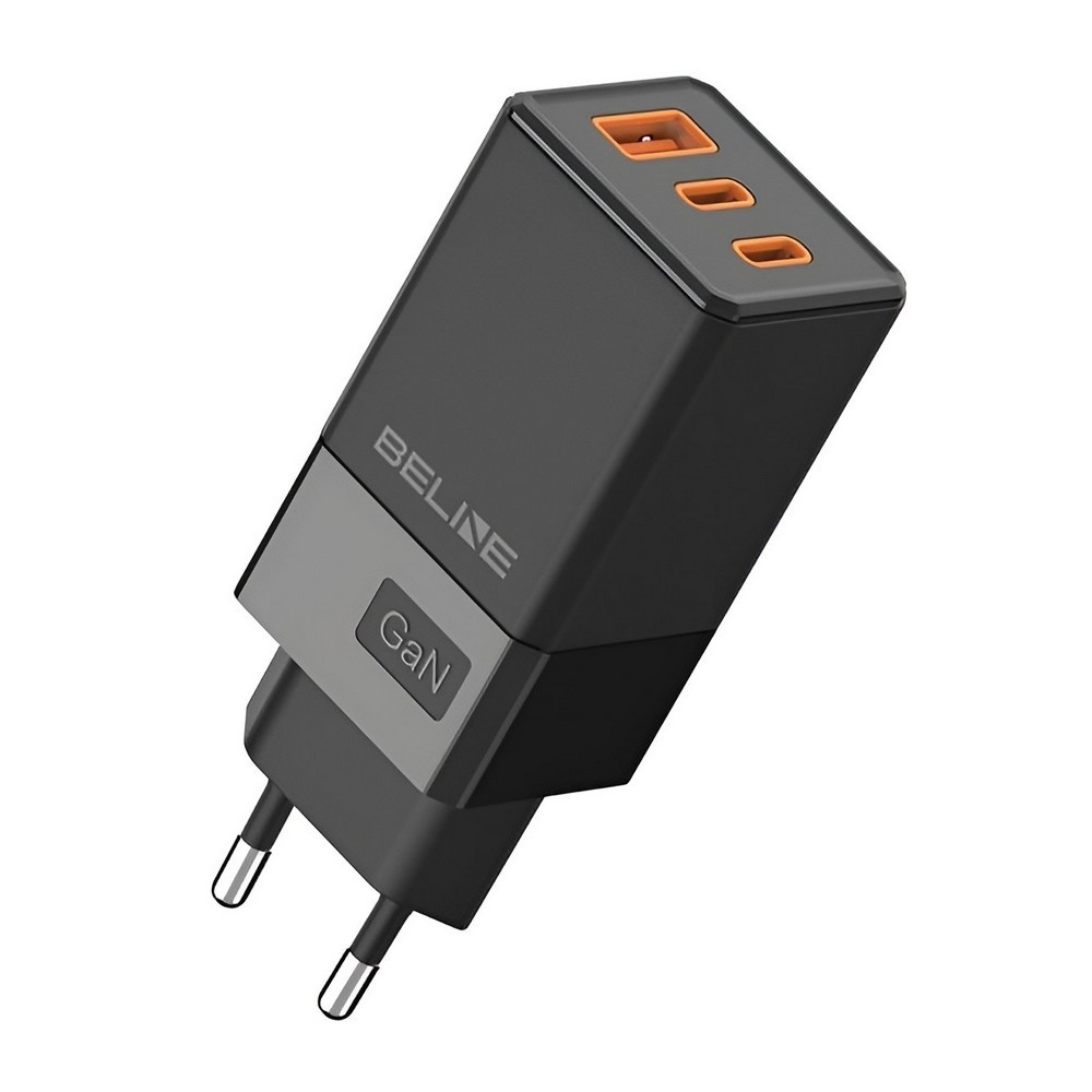 Beline BELI02750 2x USB-C / USB-A Hálózati töltő - Fekete (65W) (BELI02750)