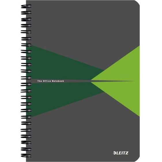 Leitz Office A4 karton borítós kockás zöld spirálfüzet (46470055)
