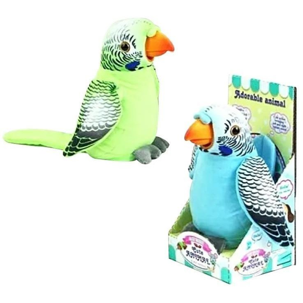 GT B31F Interaktív beszélő zöld papagáj, 17 cm