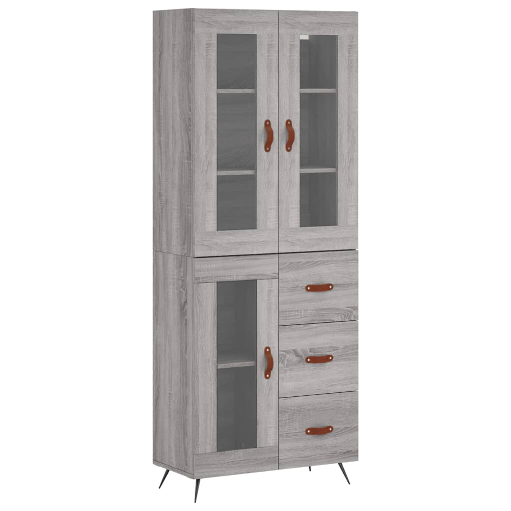 szürke sonoma szerelt fa magasszekrény 69,5 x 34 x 180 cm (3198575)