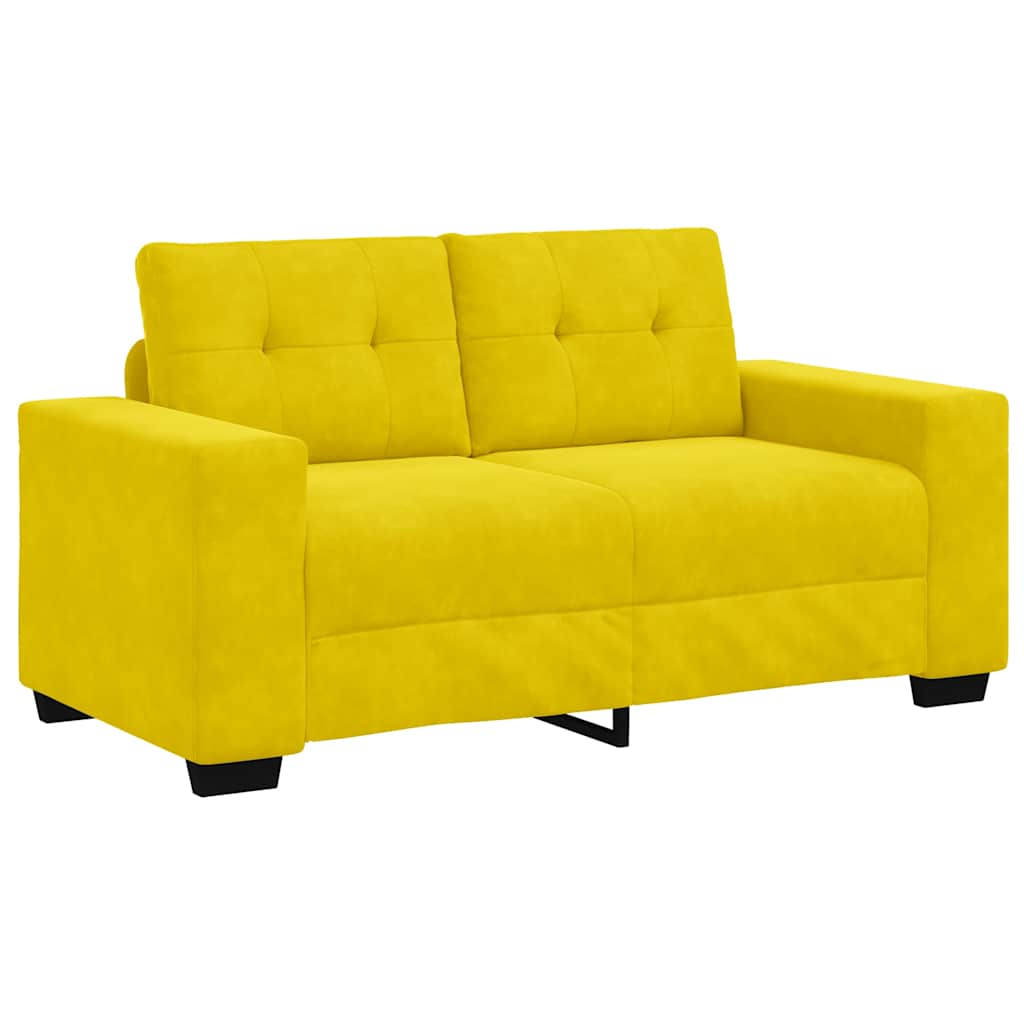 sárga bársony loveseat kanapé 120 cm (4105116)