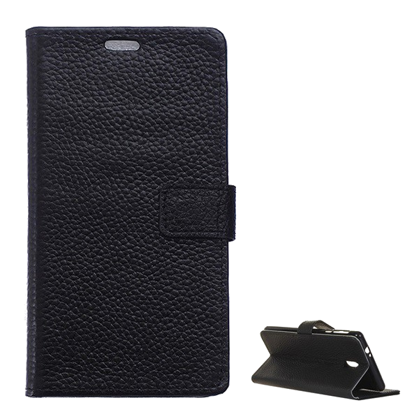 Tok álló, valódi bőr (FLIP, oldalra nyíló, asztali tartó funkció) FEKETE [Samsung Galaxy J5 (2017) SM-J530 EU] (5996457707942)