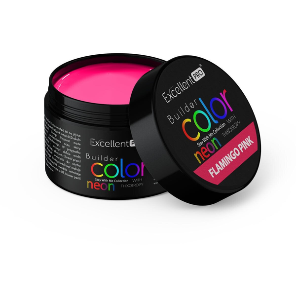 Excellent PRO Builder Color Neon With Thixotropy żel budujący Flamingo Pink 15g