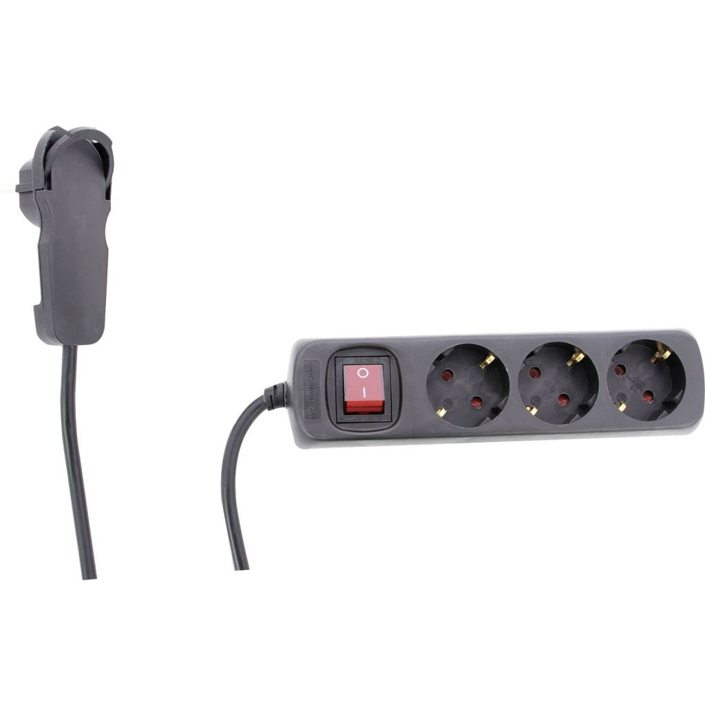 REV 0012326514 Elosztó kapcsolóval 3 részes Fekete Védőérintkezős 2m (r0012326514)