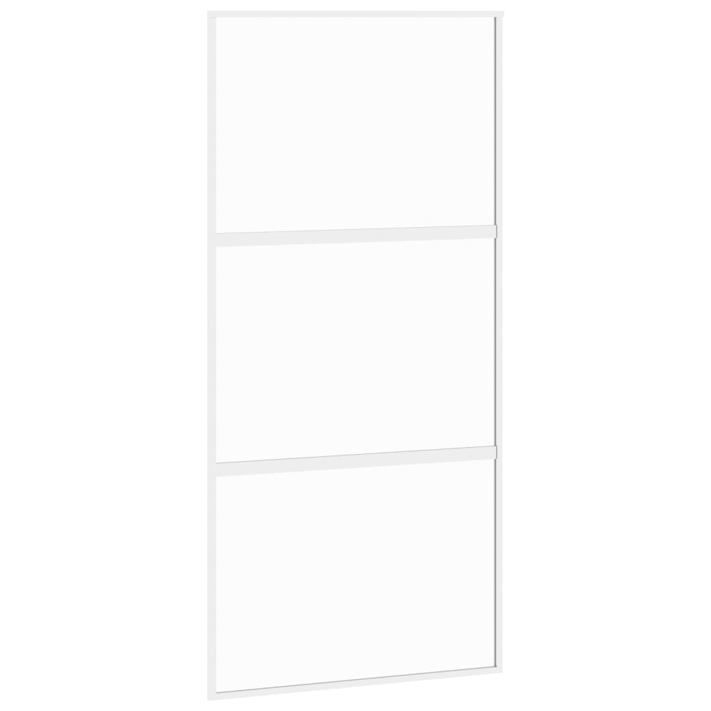 fehér edzett üveg és alumínium tolóajtó 102,5 x 205 cm (155206)