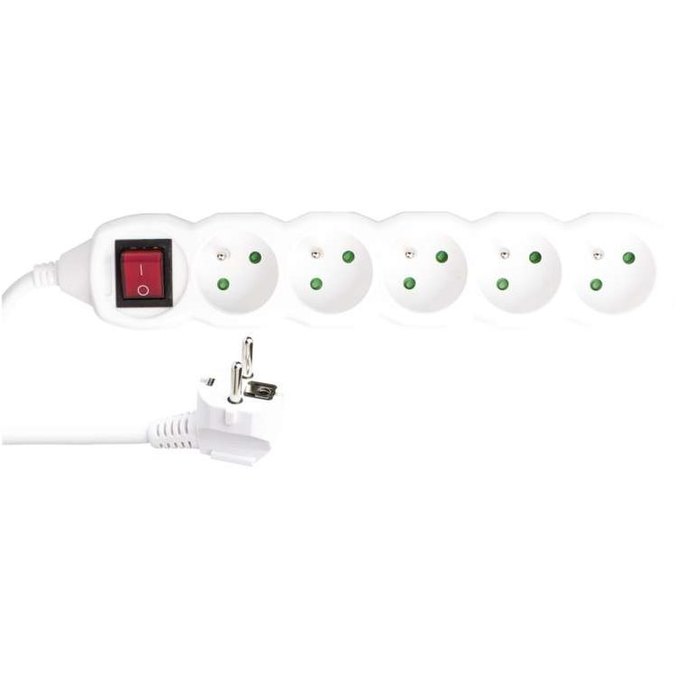 EMOS Hosszabbító kábel kapcsolóval - 5 aljzat, 5 m, 3× 1,5 mm2 (1902150508)