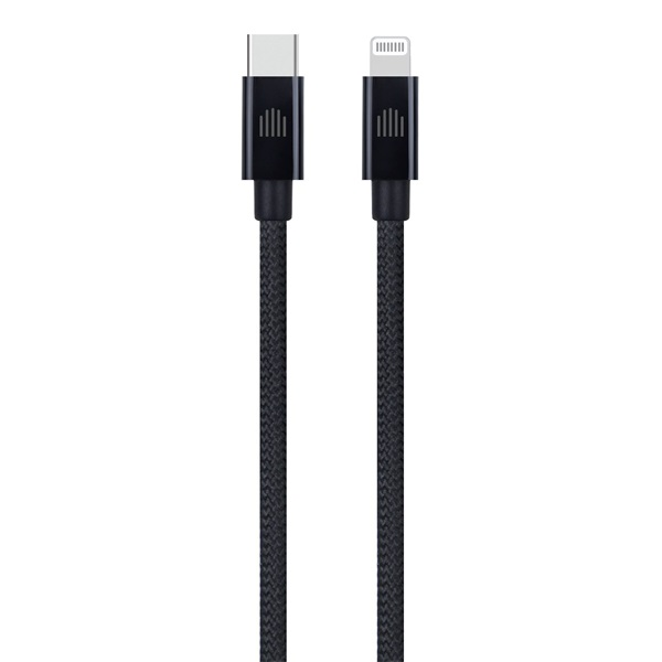 Dviced DV120004 25cm Type-C - Lightning fekete szőtt borítású adat- és töltőkábel (DV120004)