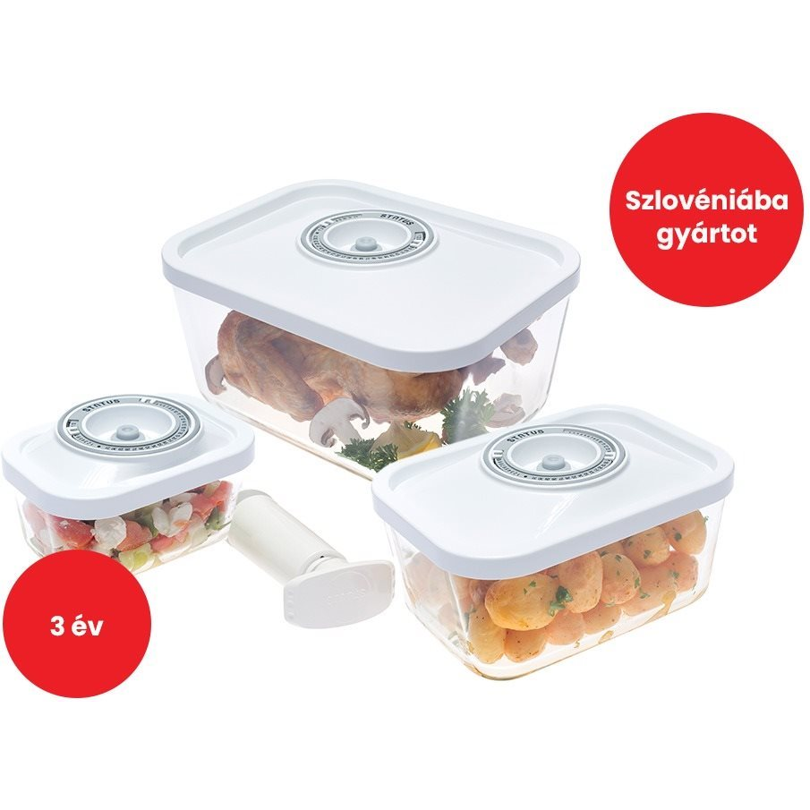 Status 4 darabos táskadoboz készlet, ÜVEG, FEHÉR (181021)