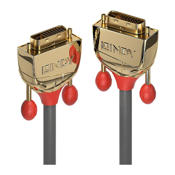 Lindy 36205 DVI kabel 7,6 m DVI-D Sort, Guld