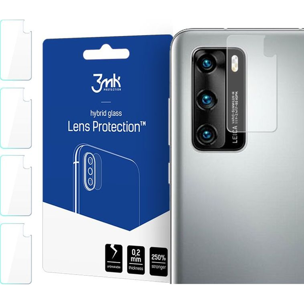 3mk LENS PROTECTION kameravédő üveg 4db (flexibilis, ultravékony, 0.2mm, 7H) ÁTLÁTSZÓ Huawei P40 (GP-121461)