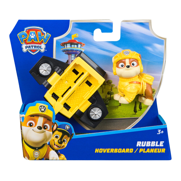 PAW PATROL ACTION PUPS HOVERBOARD RESCUE VEHICLE AND RUBBLE FIGURE SET 5 CM