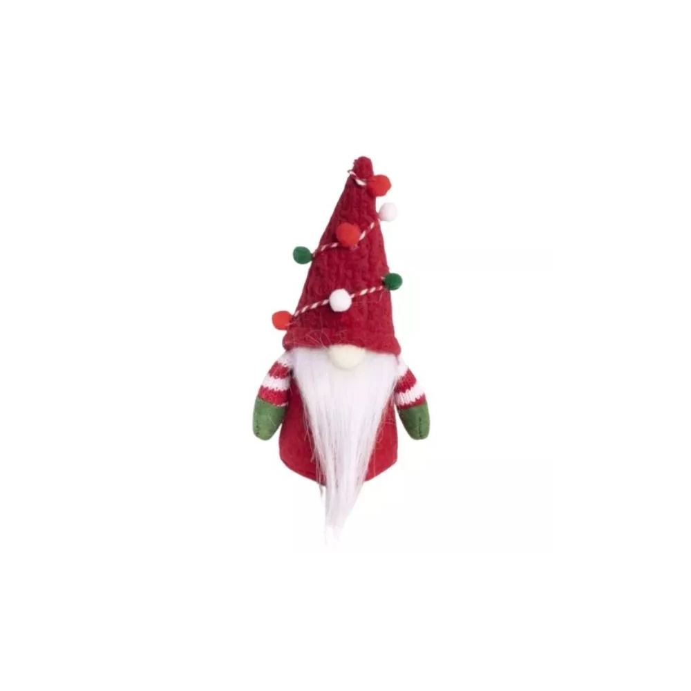 Filc Karácsonyi manó Karácsonyi Dekoráció 14cm - Piros / Zöld (61063)