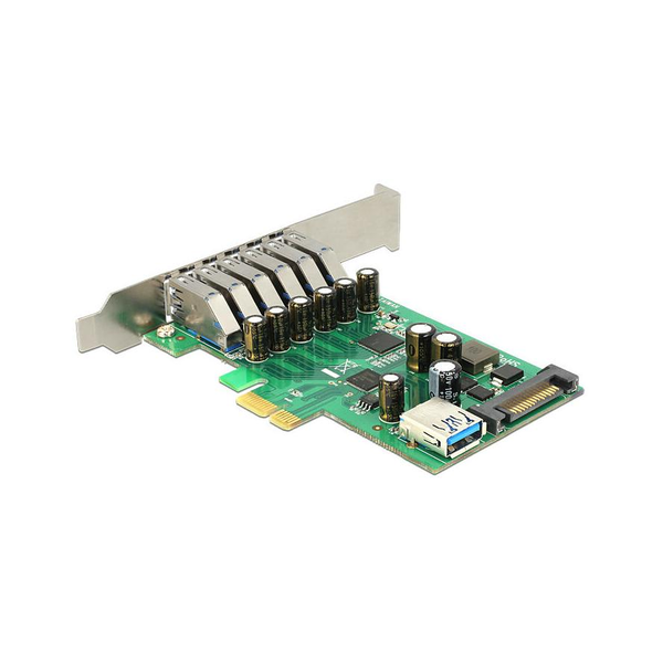 DELOCK PCI Expr Card 6x USB3.0 ext + 1x USB3.0 int +LowPro