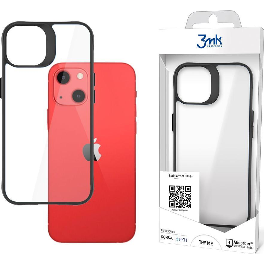 3MK Satin Armor Case+ tok iPhone 13 fekete-átlátszó (5903108441889)
