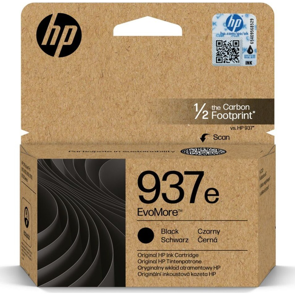 HP 937e EvoMore Black Original Ink Cartridge blækpatron 1 stk Højt (XL) udbytte