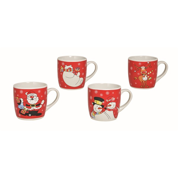 Karácsonyi 8,5cm hóemberes kerámia bögre (KARBÖG85_S)