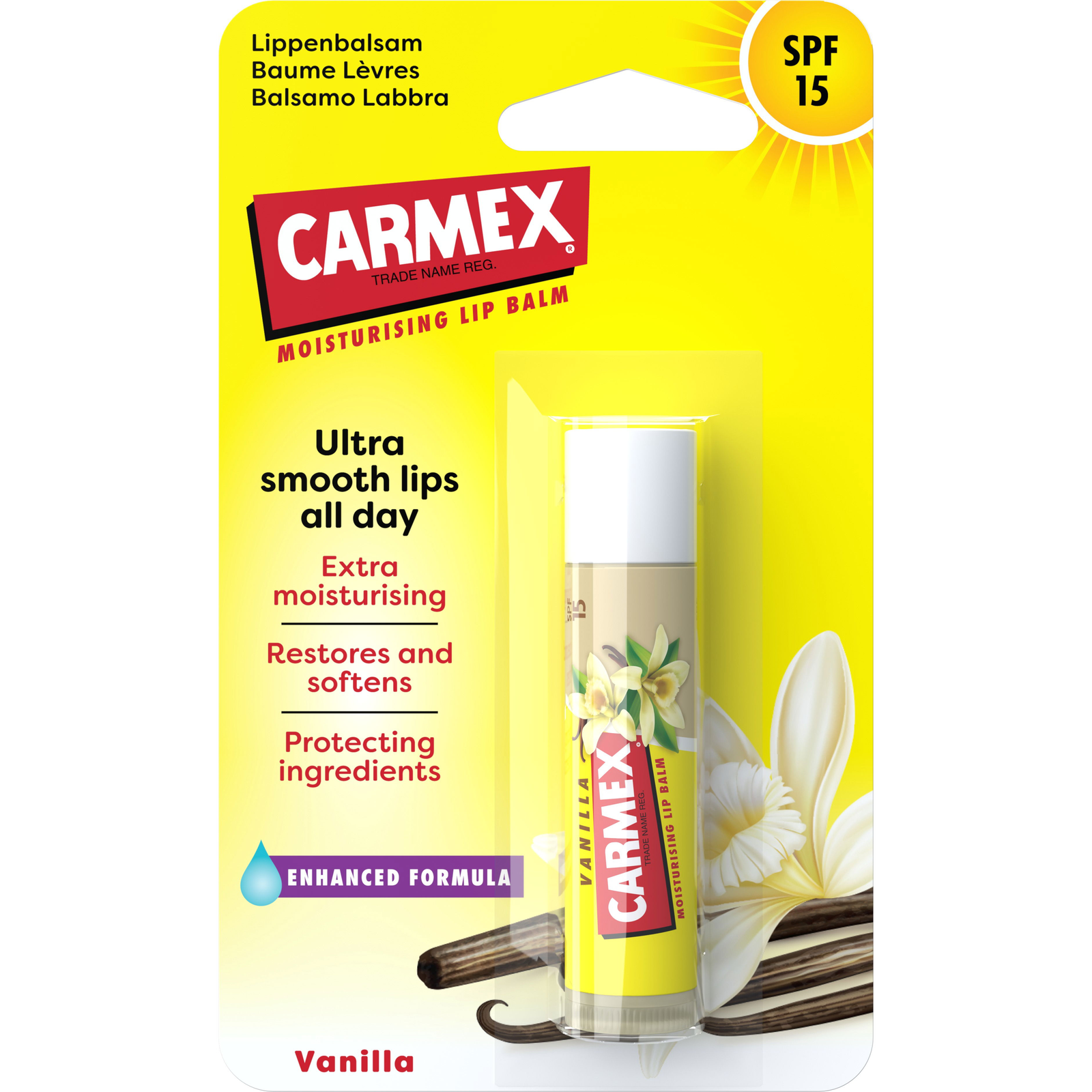 CARMEX Vanilla SPF15 Moisturising Lip Balm 4,25 g (0083078010805)