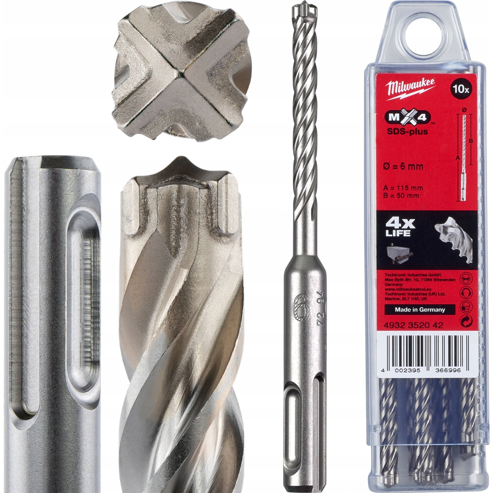 Milwaukee 4932352042 SDS-Plus Négyélű Fúrószár - 6x50x115 mm ( )