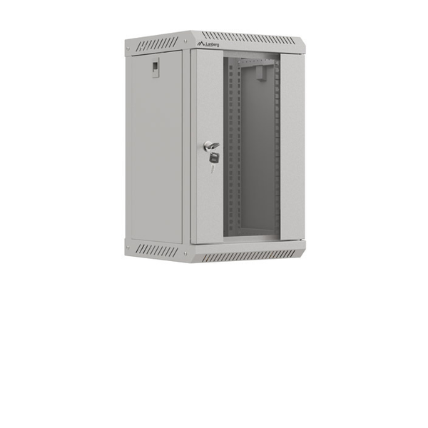 Шкаф метален стелаж 10" 9U 300x300 сив със стъклени врати