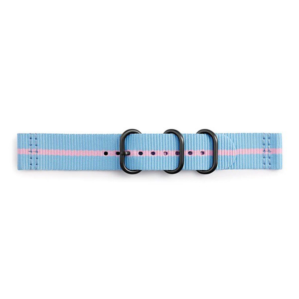 Designed for SAMSUNG pótszíj (univerzális, 22 mm, prémium textil, állítható, csíkos minta) KÉK / RÓZSASZÍN [Honor Watch GS 3] (5996457870516)