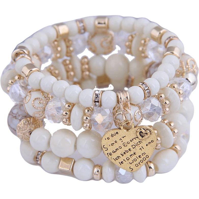 Wrap Q1 női gyöngyös karkötő - 4 darabos szett - KW8123-2 (3516)