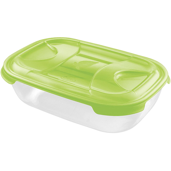 Tontarelli Nuvola Box, téglalap alakú, átlátszó/zöld, 1,15 l