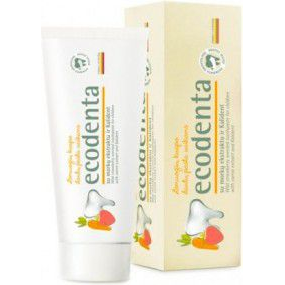 Ecodenta gyerek fogkrém, eper és sárgarépa aroma, 75 ml