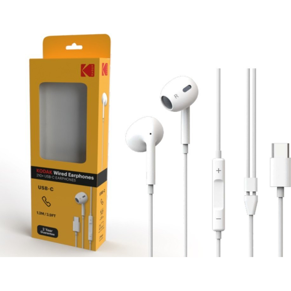 KODAK SLÚCHADLÁ DO UŠÍ USB-C WIRED EARPHONES 210+