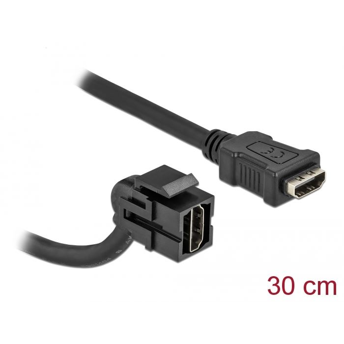 Delock Keystone modul HDMI anya 110° > HDMI anya kábellel kábellel fekete (86853) (delock86853)