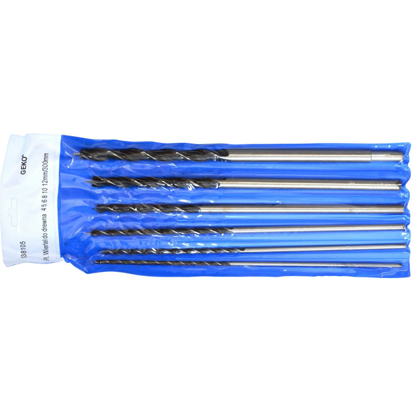 Wiertło Geko Kpl.6szt.wierteł do drewna 4-12mm/300mm(20)