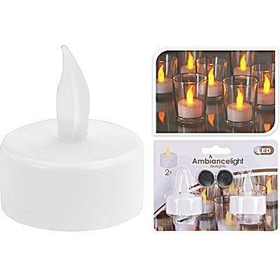 Pack 2 Velas Led Mini Con Batería Viseg Blanco
