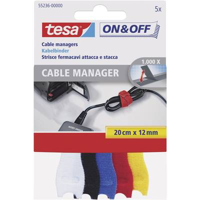 Sujetacables Tesa - 0.2 Mx 12 Mm - 5 Colores - 5 Piezas