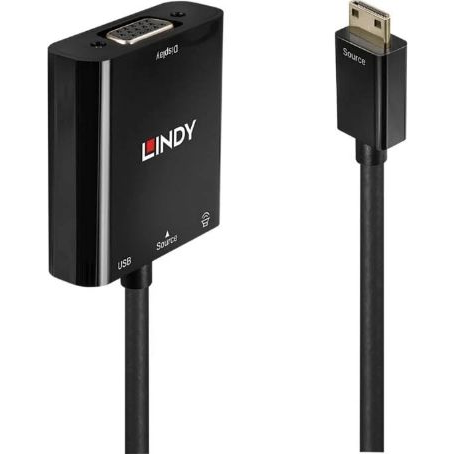 Lindy 38286 videokabel adapter 0,01 m HDMI Type C (Mini) Sort