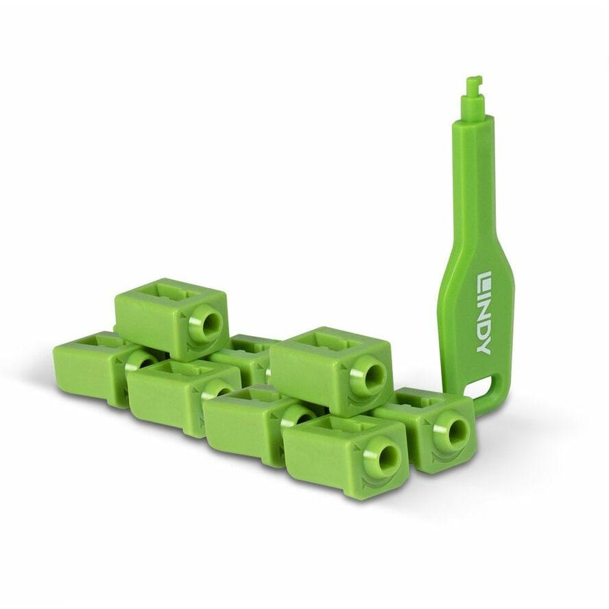 Lindy 47912 port blokkoló Portblokkoló + kulcs SFP Zöld Akrilnitril-butadiénsztirol (ABS) 10 db (47912)