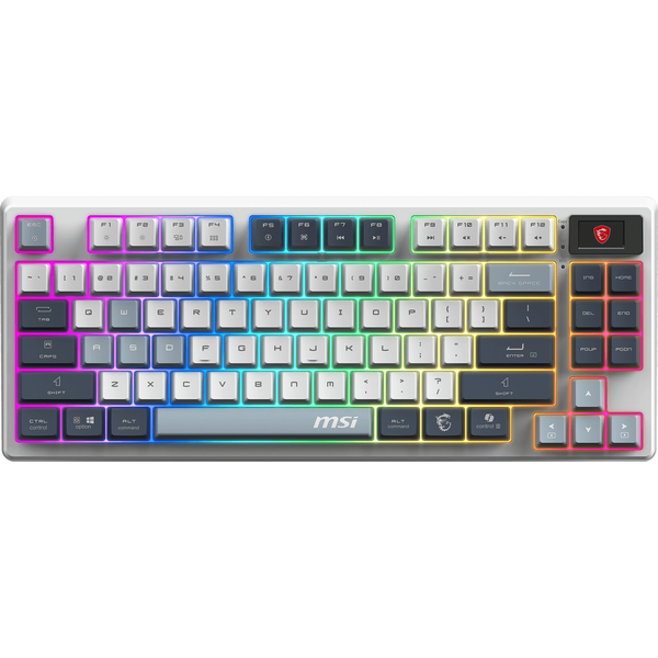 MSI FORGE GK600 TKL WIRELESS SKY tastiera Gaming USB + Bluetooth QWERTY Inglese UK Blu, Bianco