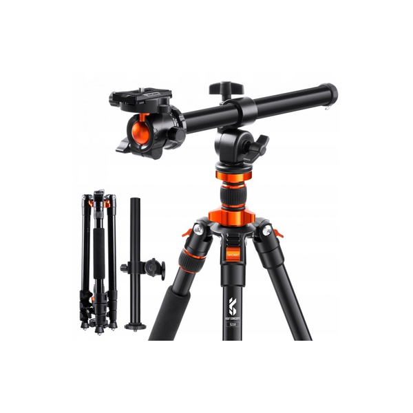 K&F Concept KF09.087V4 Kamera állvány (Tripod) + Monopod - Fekete/Narancssárga