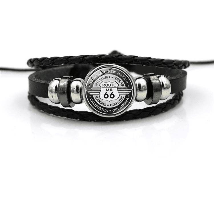 Predator Q1 " Route 66 " bőr karkötő - 14005-2 (2868)