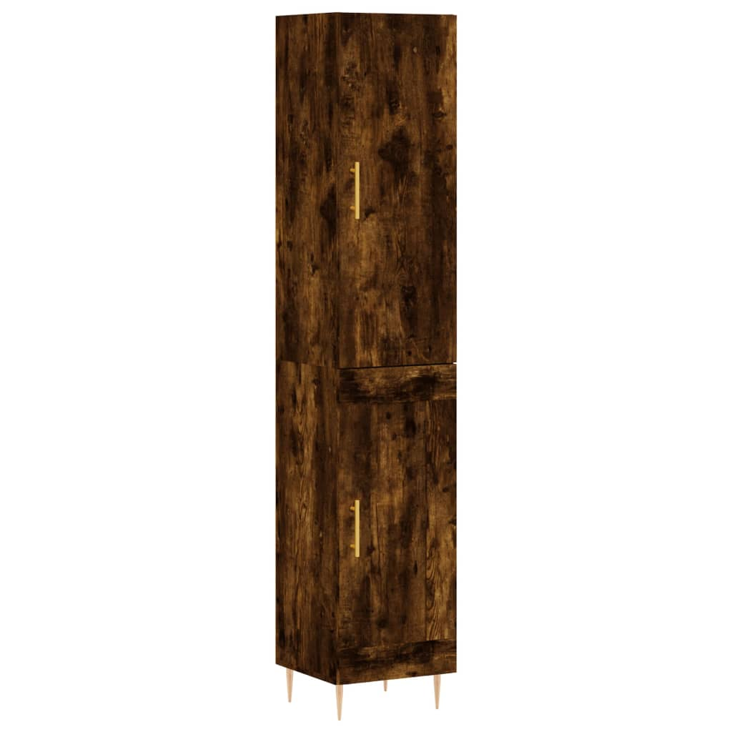 füstös tölgy színű szerelt fa magasszekrény 34,5x34x180 cm (3199102)