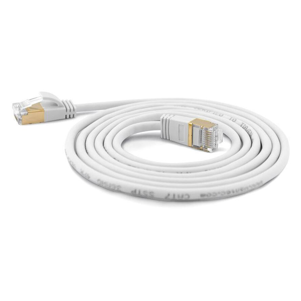 Cablu Ethernet, Wantec, Cat7, 0.2m, Alb