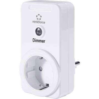 Vezeték nélküli beltéri konnektoros vevő, dimmer, 1 csatornás, max. 300W, max. 150m, fehér, renkforce RS2W (1270204)