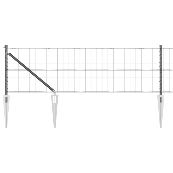 Euro Kerítés 7 Tüskeoszloppal 0.8x10 m Galvanizált Acél Szürke