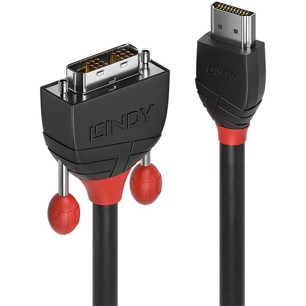 Lindy 36270 câble vidéo et adaptateur 0,5 m HDMI Type A (Standard) DVI-D Noir